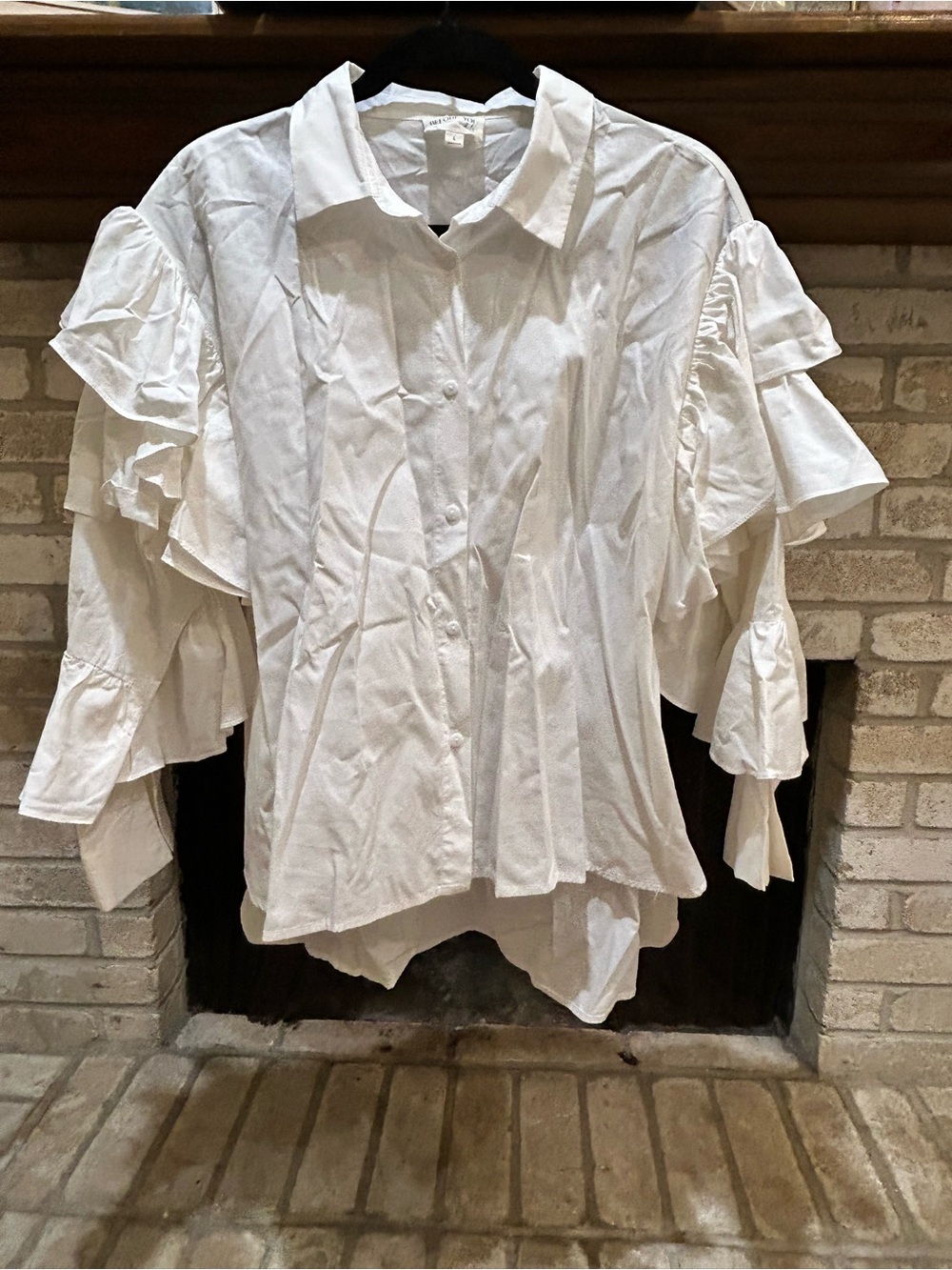 Before You White Button-Up Shirt EUC